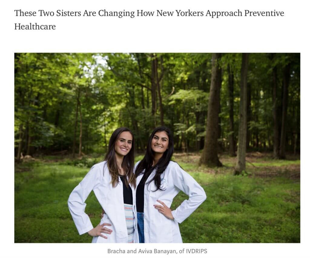 Screenshot of the article titled: These Two Sisters Are Changing How New Yorkers Approach Preventive Healthcare